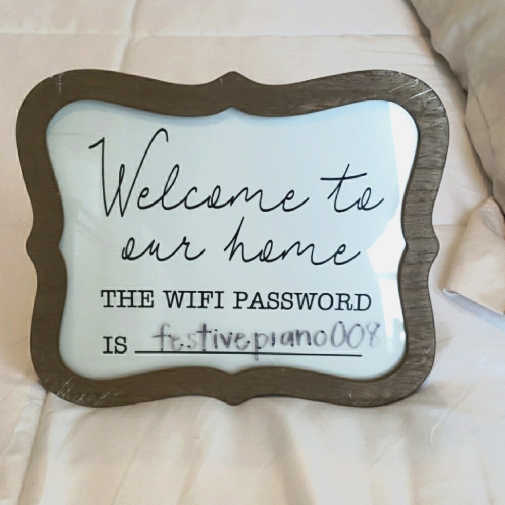 Welcome Wifi Password Picture Frame Sign